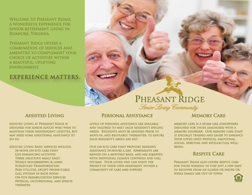 Pheasant Ridge Trifold Brochure Design