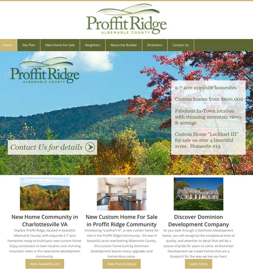 Proffit Ridge Homepage
